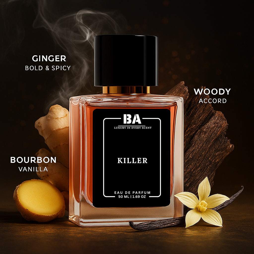 Bella Aroma Killer Eau de Parfum 50ml – Bold spicy fragrance with ginger, bourbon vanilla, and woody accords