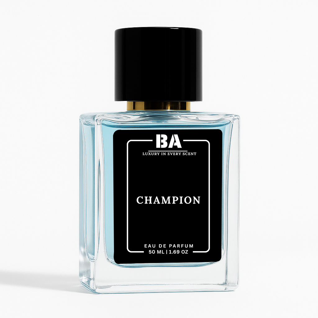Champion Eau de Parfum 50ml luxury perfume bottle with black cap and label