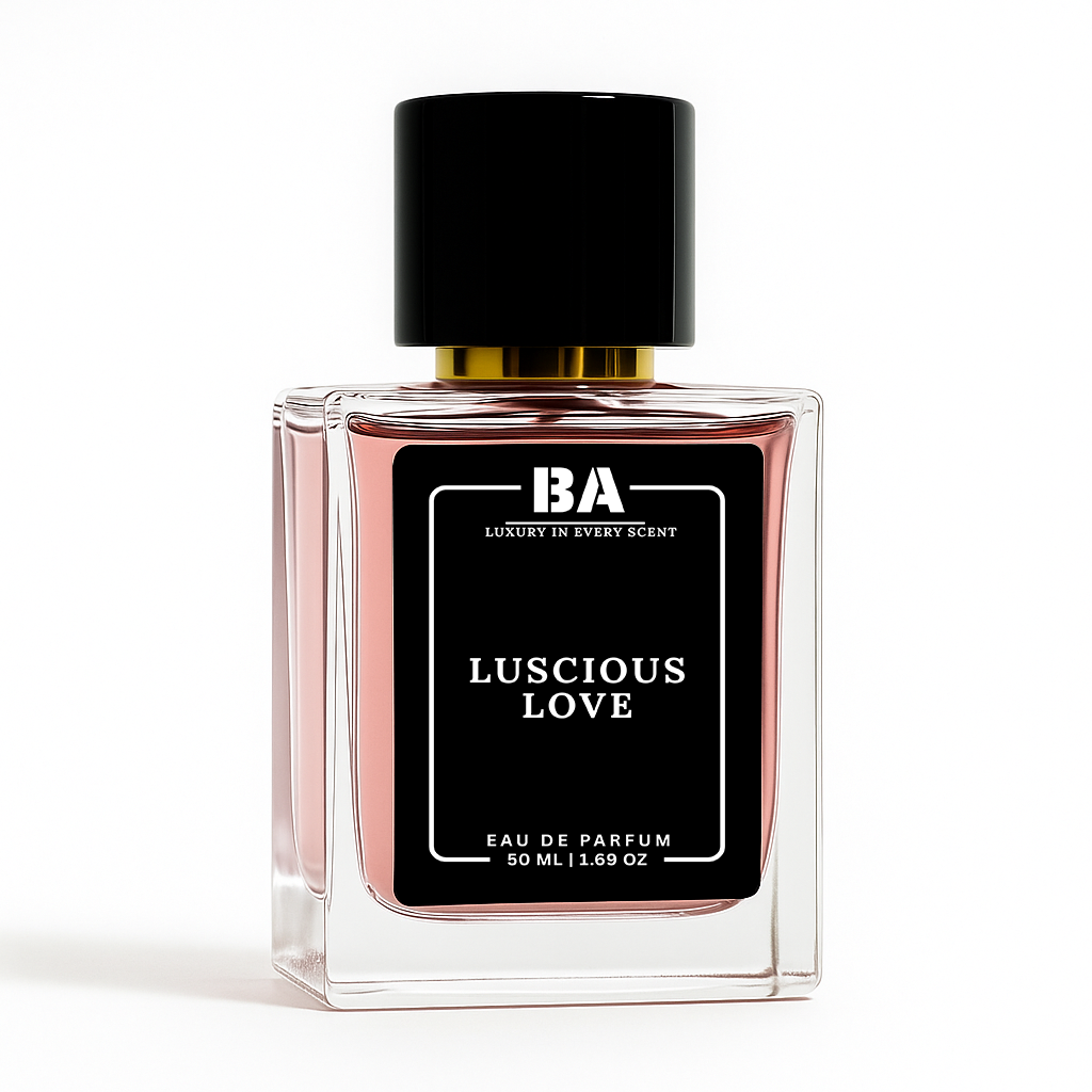 Luscious Love Eau de Parfum 50ml perfume bottle with black cap and minimalist label